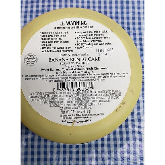 BBW Banana Bundt Cake Large 3 Wick Candle Bakery Home Fragrance Decor - Picture 3 of 3